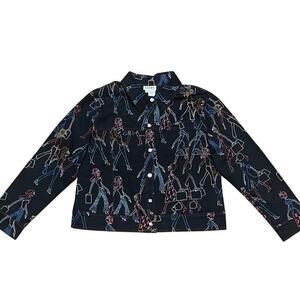 Vtg Vanity Collection Beaded Deco Pop Art Jacket Women’s L Fashionista Kitschy